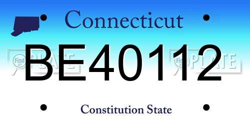 BE40112 Connecticut License Plate