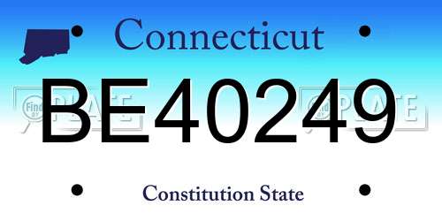 BE40249 Connecticut License Plate
