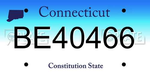 BE40466 Connecticut License Plate