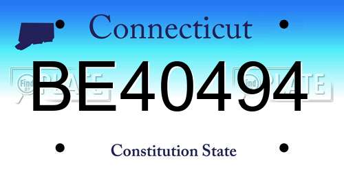 BE40494 Connecticut License Plate