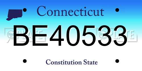 BE40533 Connecticut License Plate