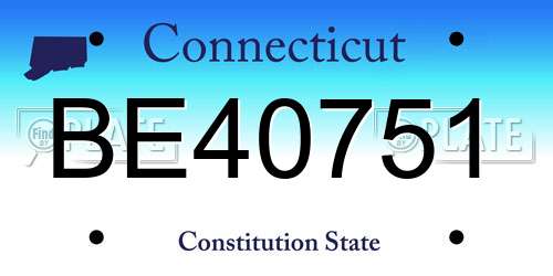 BE40751 Connecticut License Plate