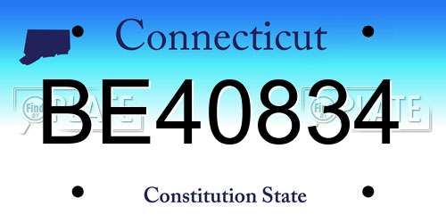 BE40834 Connecticut License Plate