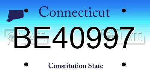 BE40997 Connecticut License Plate