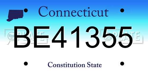 BE41355 Connecticut License Plate