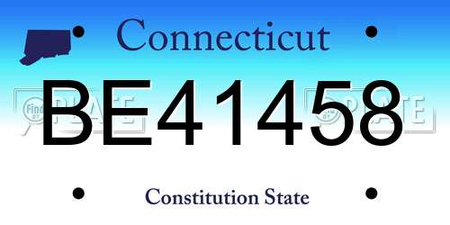 BE41458 Connecticut License Plate