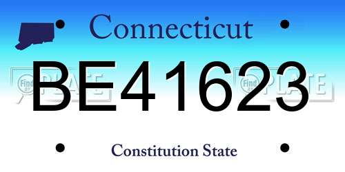 BE41623 Connecticut License Plate