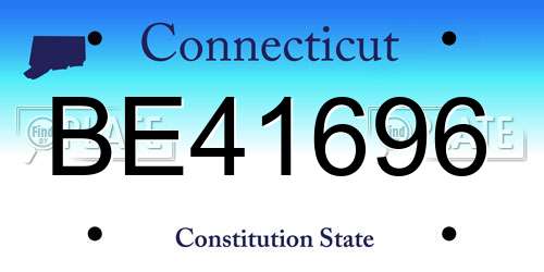 BE41696 Connecticut License Plate