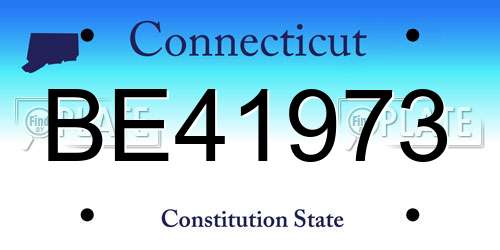 BE41973 Connecticut License Plate