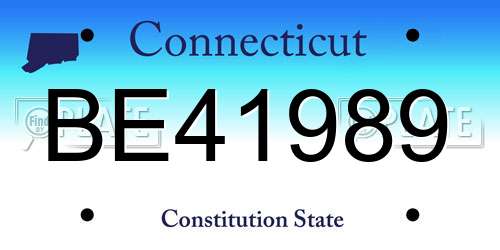 BE41989 Connecticut License Plate