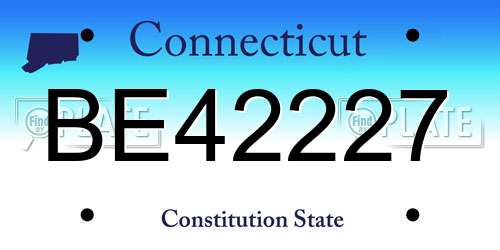 BE42227 Connecticut License Plate