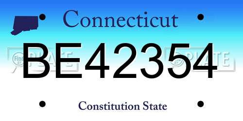BE42354 Connecticut License Plate