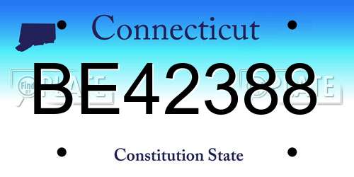 BE42388 Connecticut License Plate