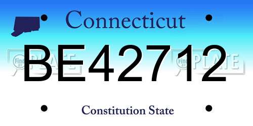 BE42712 Connecticut License Plate