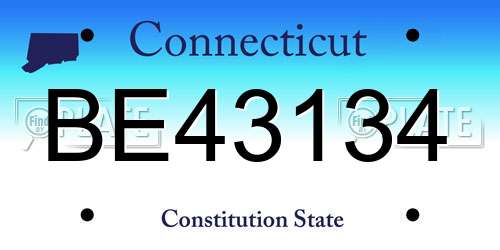 BE43134 Connecticut License Plate