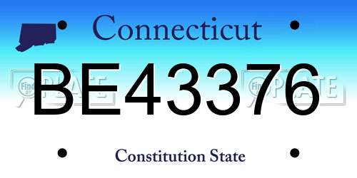 BE43376 Connecticut License Plate