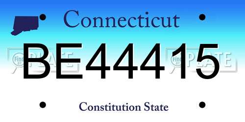 BE44415 Connecticut License Plate