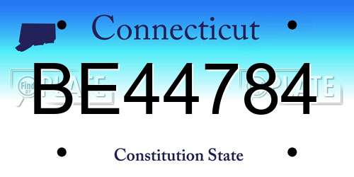 BE44784 Connecticut License Plate