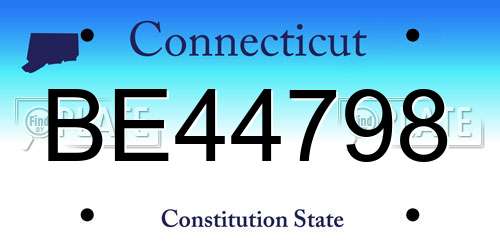BE44798 Connecticut License Plate