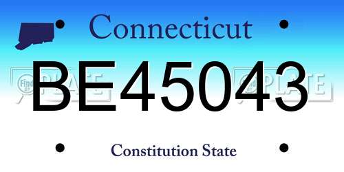 BE45043 Connecticut License Plate