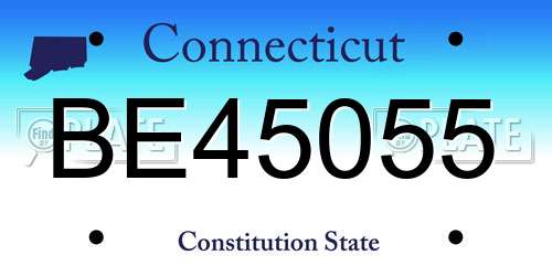 BE45055 Connecticut License Plate
