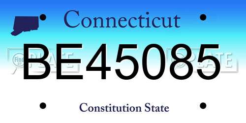 BE45085 Connecticut License Plate