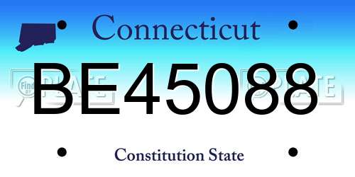 BE45088 Connecticut License Plate