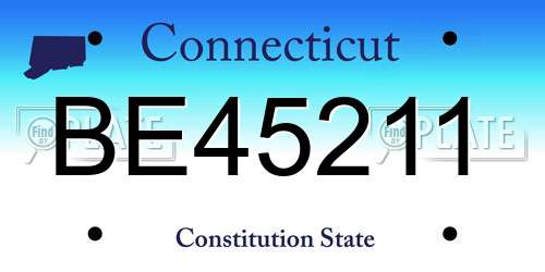 BE45211 Connecticut License Plate