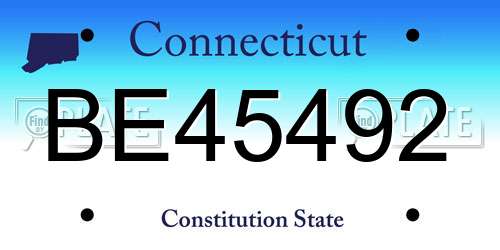 BE45492 Connecticut License Plate