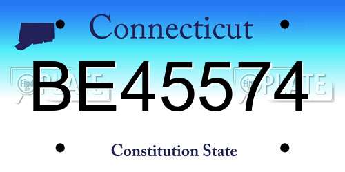BE45574 Connecticut License Plate