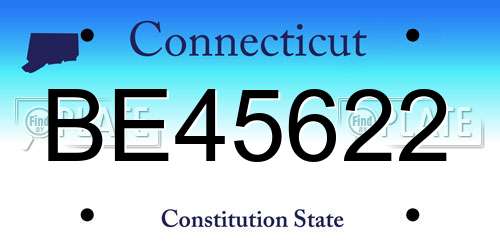 BE45622 Connecticut License Plate