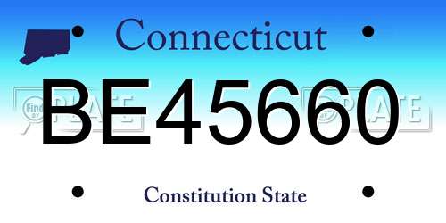 BE45660 Connecticut License Plate