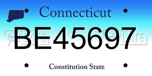 BE45697 Connecticut License Plate