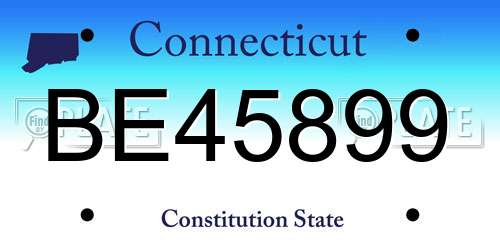BE45899 Connecticut License Plate