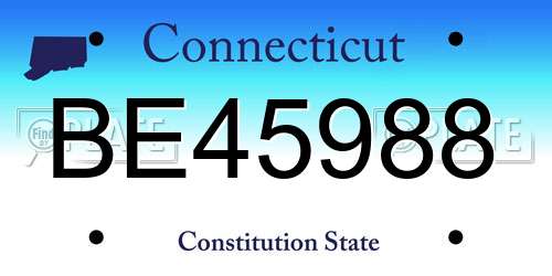 BE45988 Connecticut License Plate