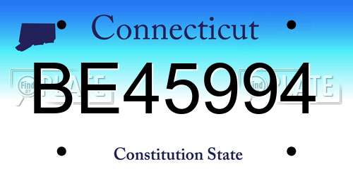 BE45994 Connecticut License Plate