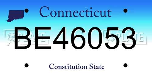BE46053 Connecticut License Plate