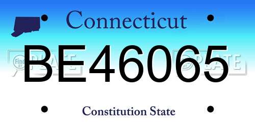 BE46065 Connecticut License Plate