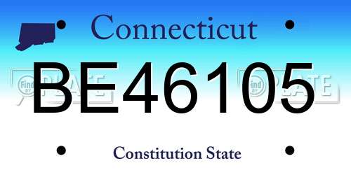 BE46105 Connecticut License Plate