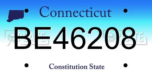 BE46208 Connecticut License Plate