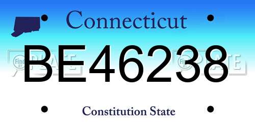 BE46238 Connecticut License Plate
