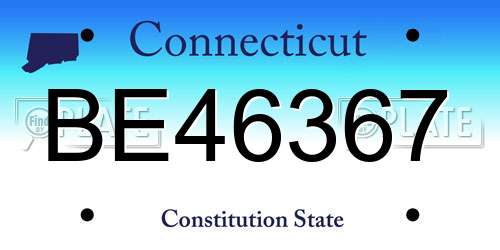 BE46367 Connecticut License Plate