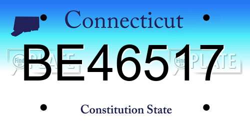 BE46517 Connecticut License Plate