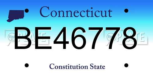 BE46778 Connecticut License Plate
