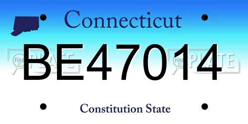 BE47014 Connecticut License Plate