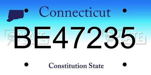 BE47235 Connecticut License Plate
