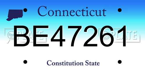 BE47261 Connecticut License Plate