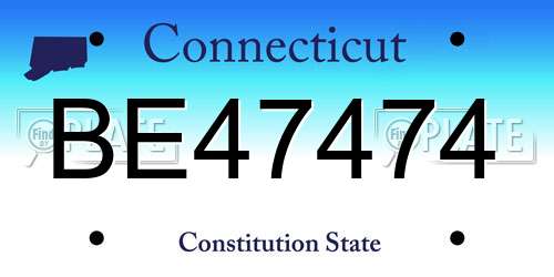 BE47474 Connecticut License Plate