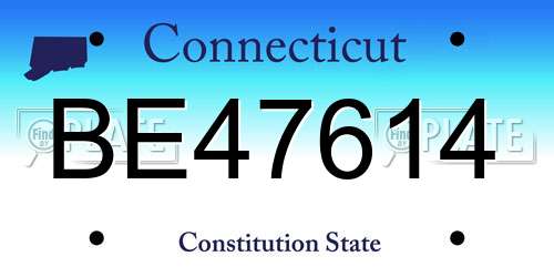 BE47614 Connecticut License Plate