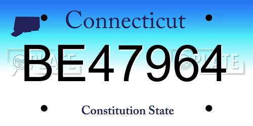 BE47964 Connecticut License Plate
